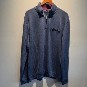 Ted Baker London Men’s Valerio Quarter Zip Pullover Sweater size 7 XXXL 3XL Blue